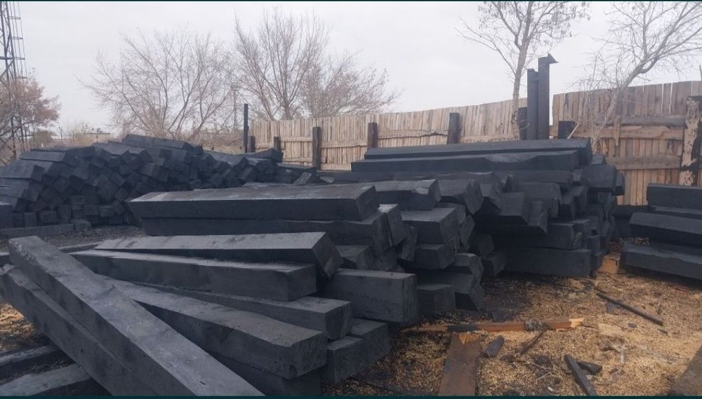 Новые шпалы брус на стрелку
