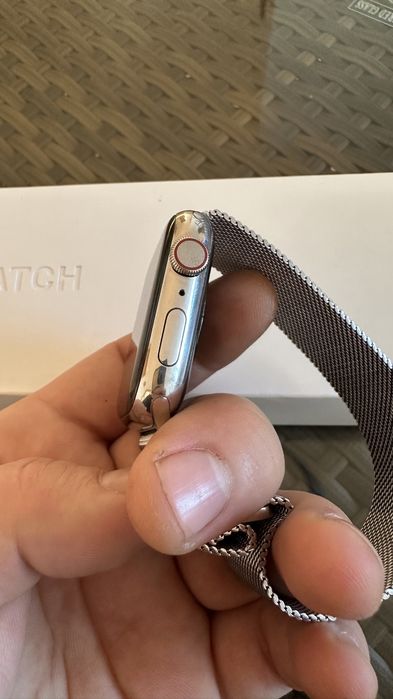 Apple Watch seria 7 45mm silver stainiless steel