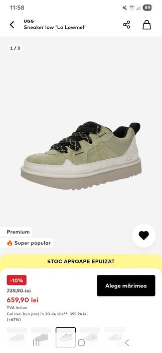 Ugg lo lowmel 42 noi la cutie sneakers ghete