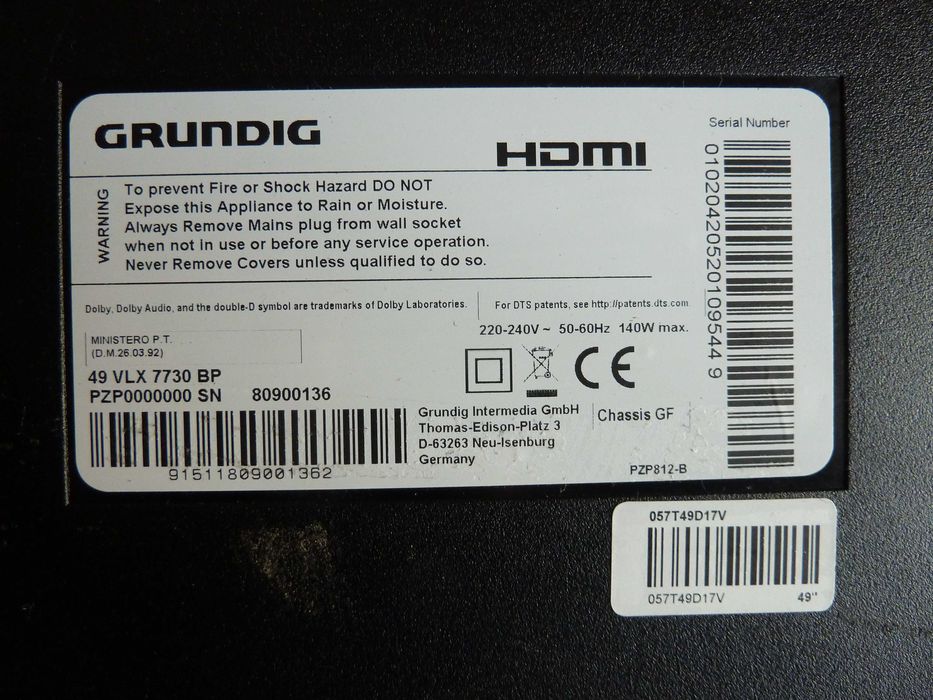 placa de baza ZGF190R-7 grundig 49vlx7730,chasiu GF,4k,SMART
