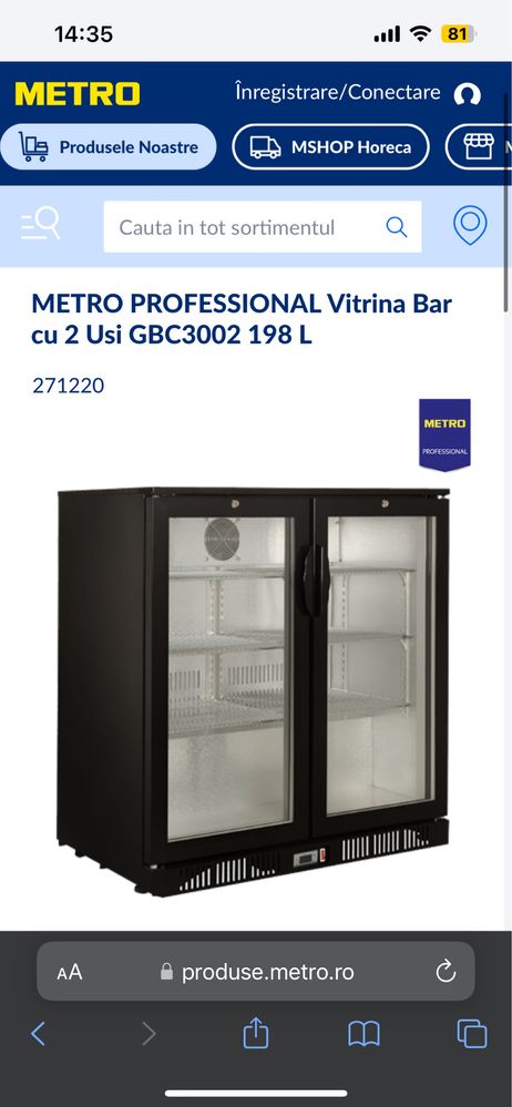 Vand 2 vitrine frigorifice