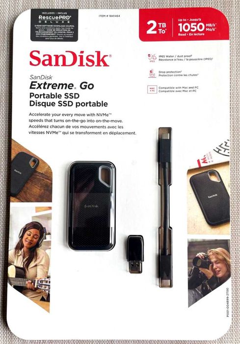 tashqi ssd SanDisk Extreme Go Portable 2TB (analog Samsung T7 Shield)