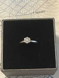 Inel de logodna din aur alb de 18K cu diamante de 0.33ct