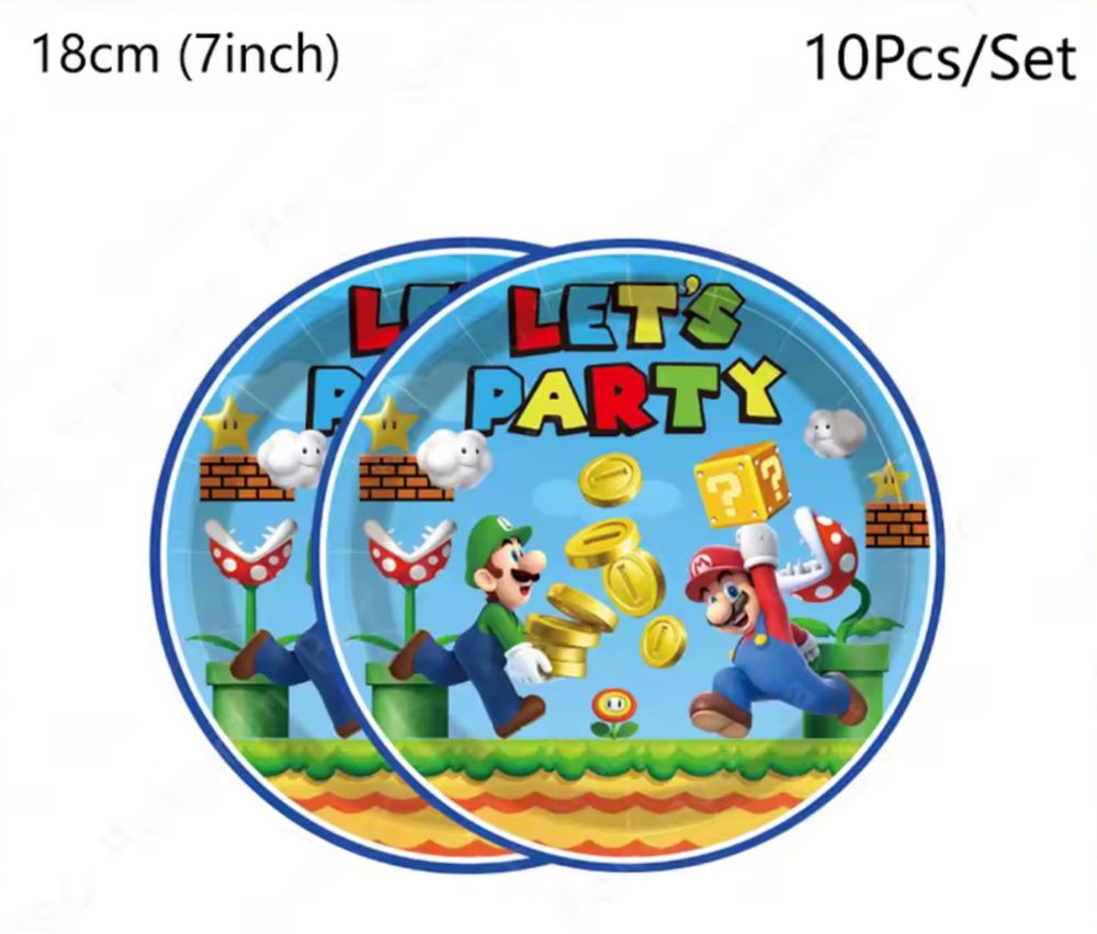 Pahare, farfurii cu Super Mario + CADOU fata de masa