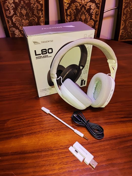Smailwolf L80 — белый игровые беспроводные наушники