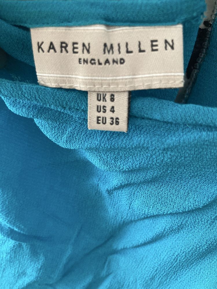 Бюстие/ потник/ блуза без ръкави с гол гръб синьо на Karen Millen