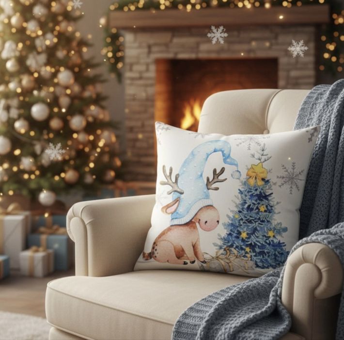 Коледни декоративни калъфки за възглавници –45×45 см - 6бр в комплект