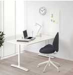 Vand birou reglabil pe inaltime Ikea Bekant blat negru, 120x80