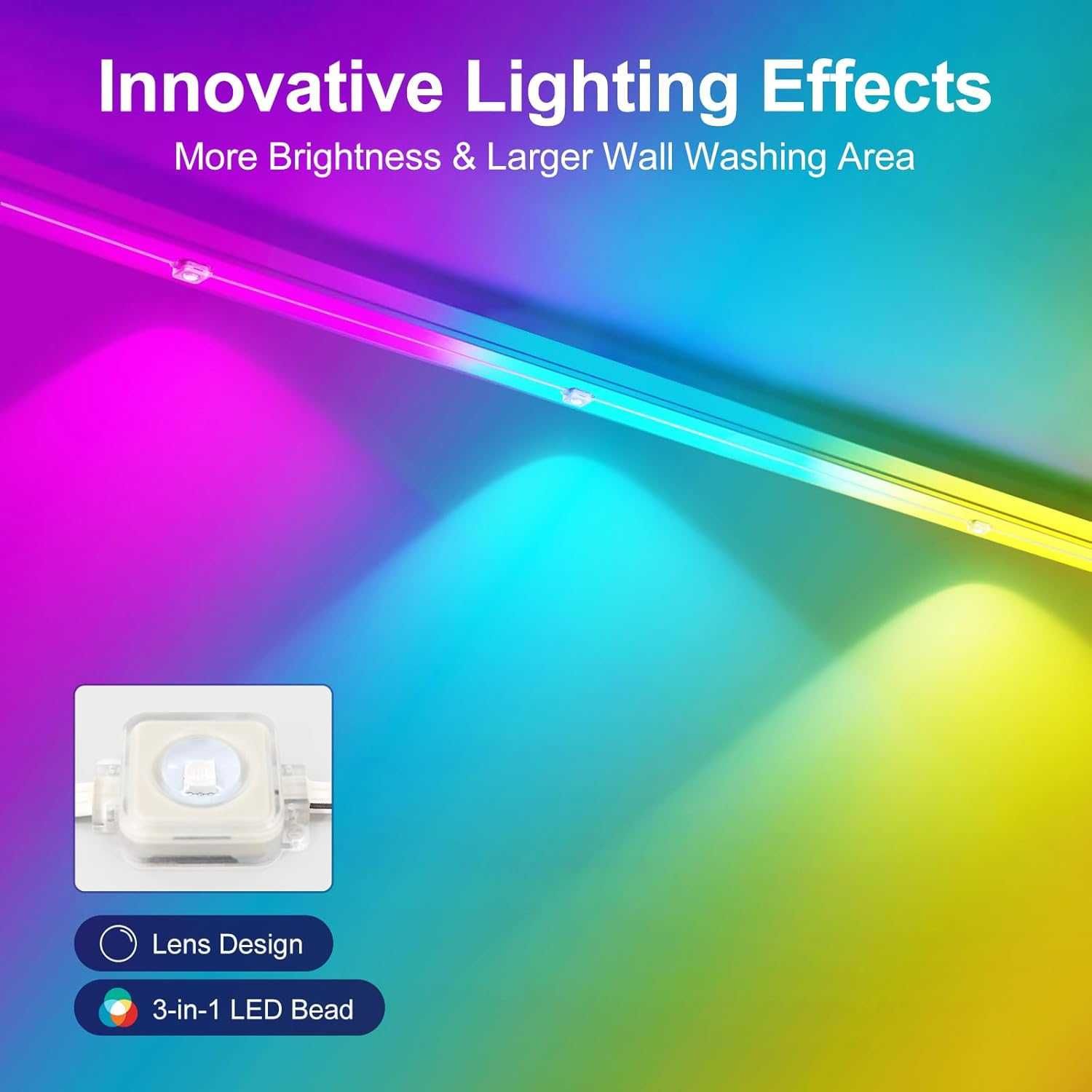 Постоянно външно осветление 15M, Smart RGBIC 30 LED,APP и дистанционно