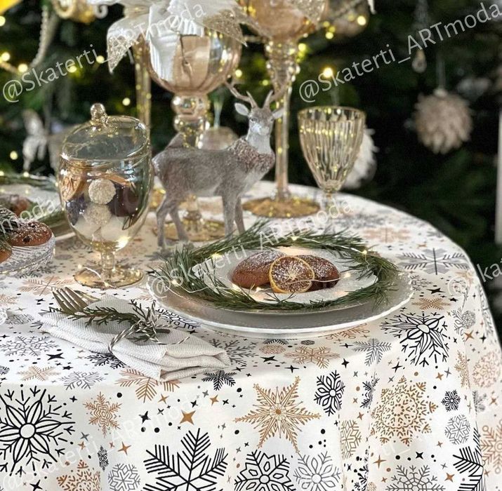 Новогодние скатерти из Турецкой ткани  Дак
