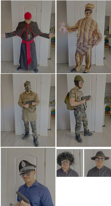 O cutie cu 7 costumatii si accesorii de halloween - super pret