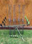 Set 4 Lansete Crap 3,90m+4 Mulinete cu Baitrunner+Rod Pod Echipat
