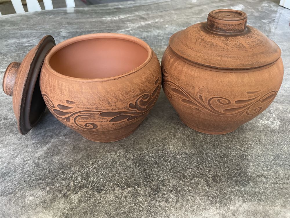 Горшки из красной глины, произведены в России (цена за 1 шт)