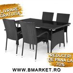 Set mobilier gradina/terasa 4 scaune si masă 150x90 Negru s au Bej NOU