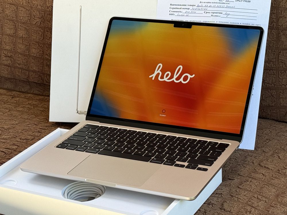Starlight Apple MacBook Air 13.6 M2 2023\SSD256GB\OZU8GB\емкость 99%