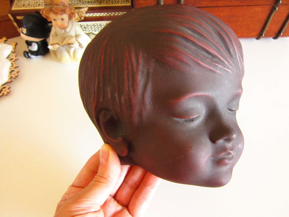 cadou rar Față de Copil handmade ceramica Achatit original Germania'70