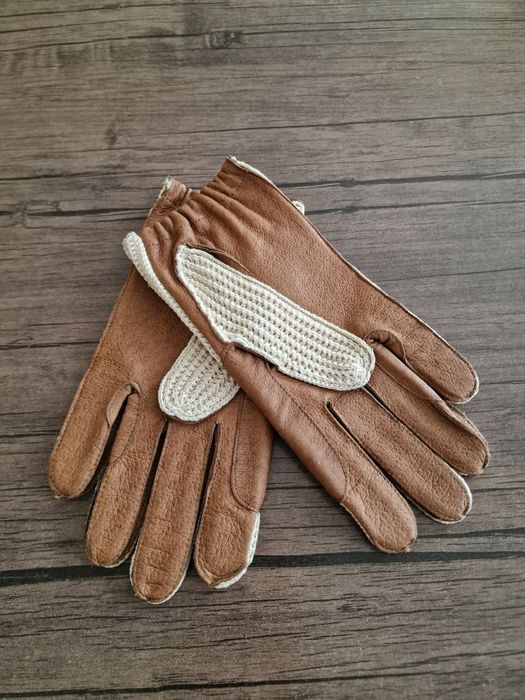 Страхотни ръкавици унисекс , кожени и с плетиво