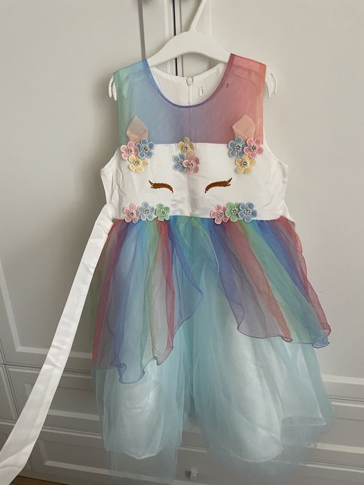 Rochie printesa petrecere unicorn broderie tulle 4-6 ani