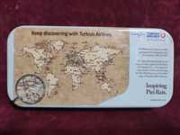 Cutiuta metalica "Turkish Airlines" cu harta lumii