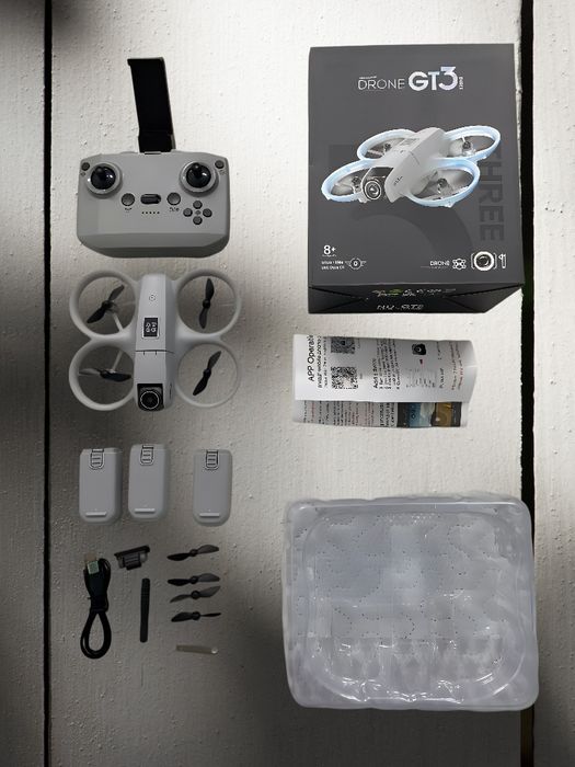 Drona 4k 3 BATERII camera Wifi pliabila telefon smart NEGRU / GRI