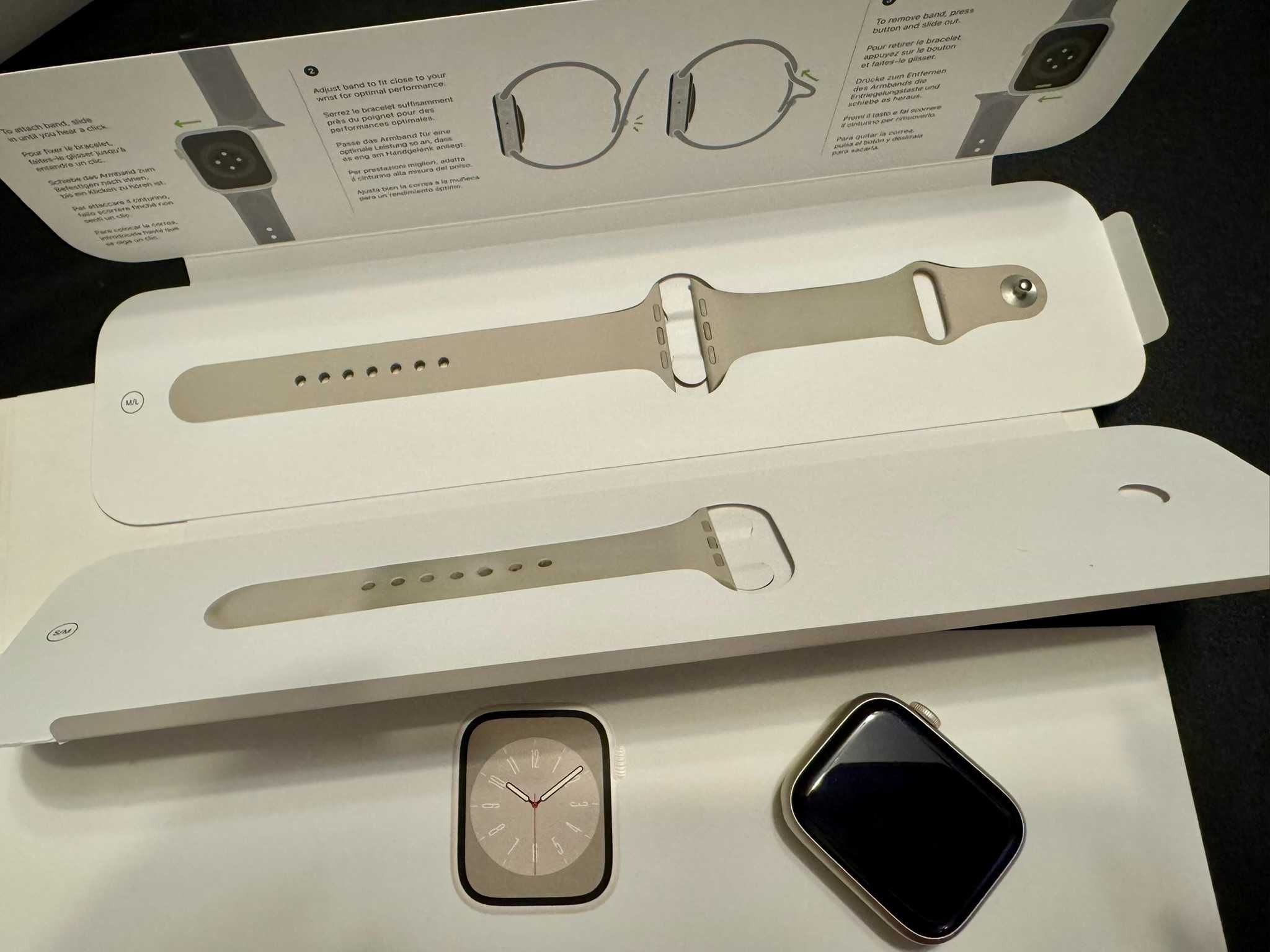 Apple Watch Series 8 GPS+Cellular, 45мм, Aluminum, Starlight