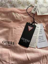 Оригинална тениска Guess - розова, с красив гръб, нова с етикет