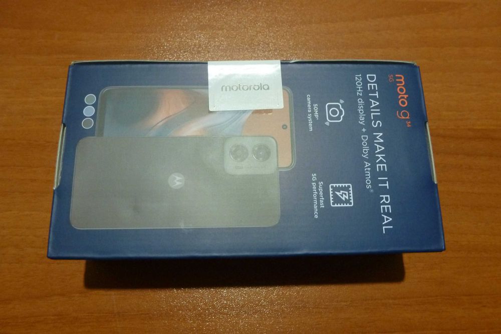 Нов Motorola Моto G34 5G, 8/128GB, 120 Hz дисплей, неразпечатан
