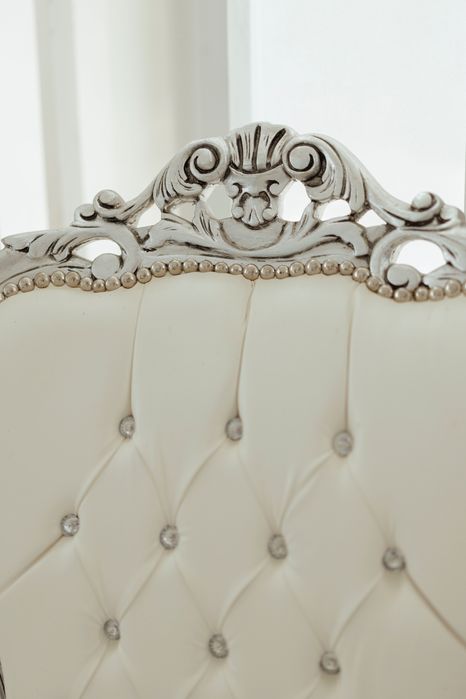 Fotoliu tip Tron - Lemn masiv - Imitație piele - Baroc