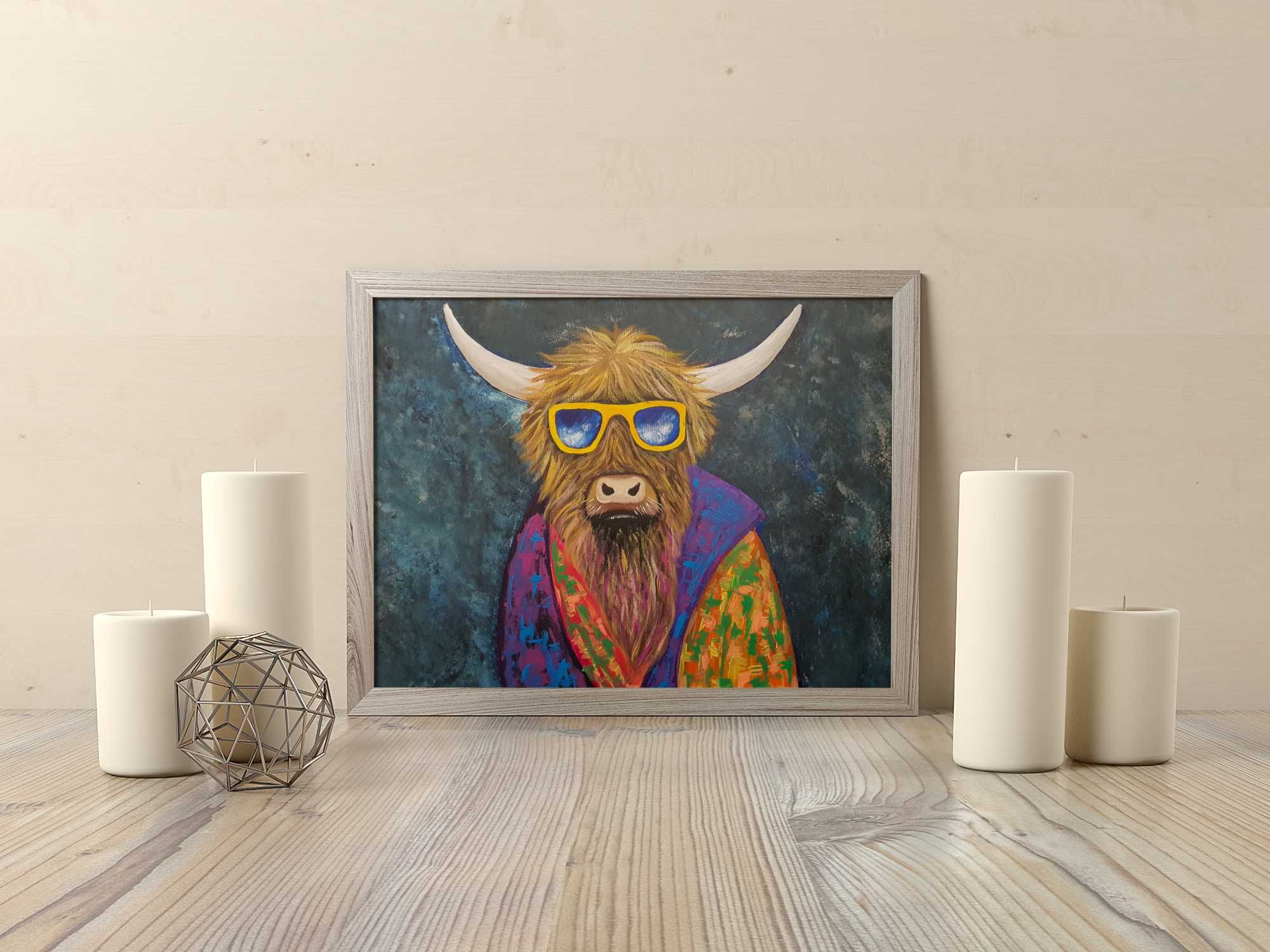 Tablou abstract modern - original - Animal Mafia - Highland Cow