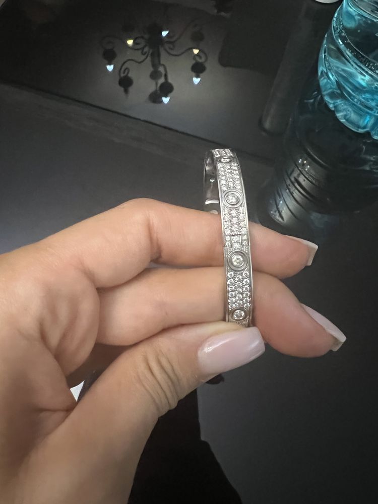 Bratara model Cartier diamante aur 18k