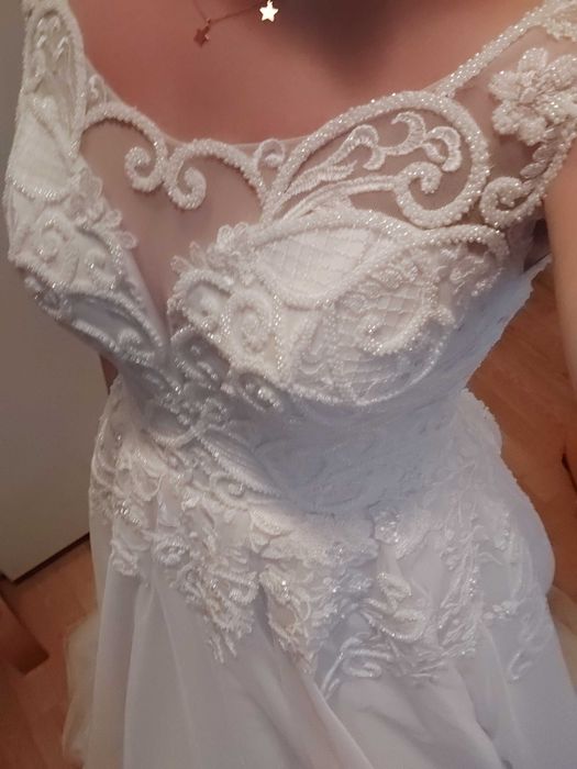 Rochie mireasa alba, noua (cu eticheta) marime 36 (S)