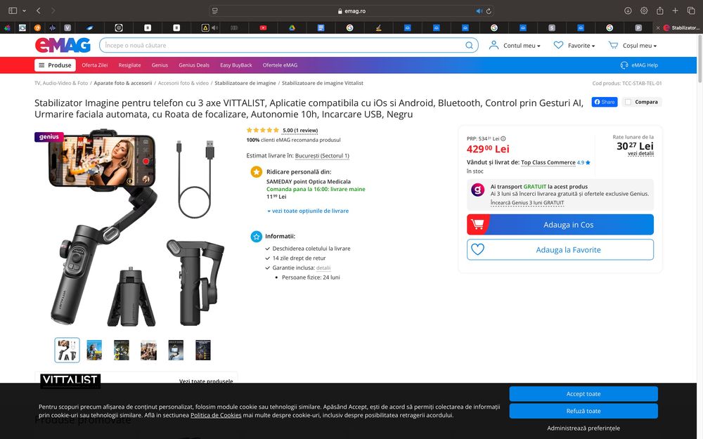 Stabilizator Imagine pentru telefon cu 3 axe