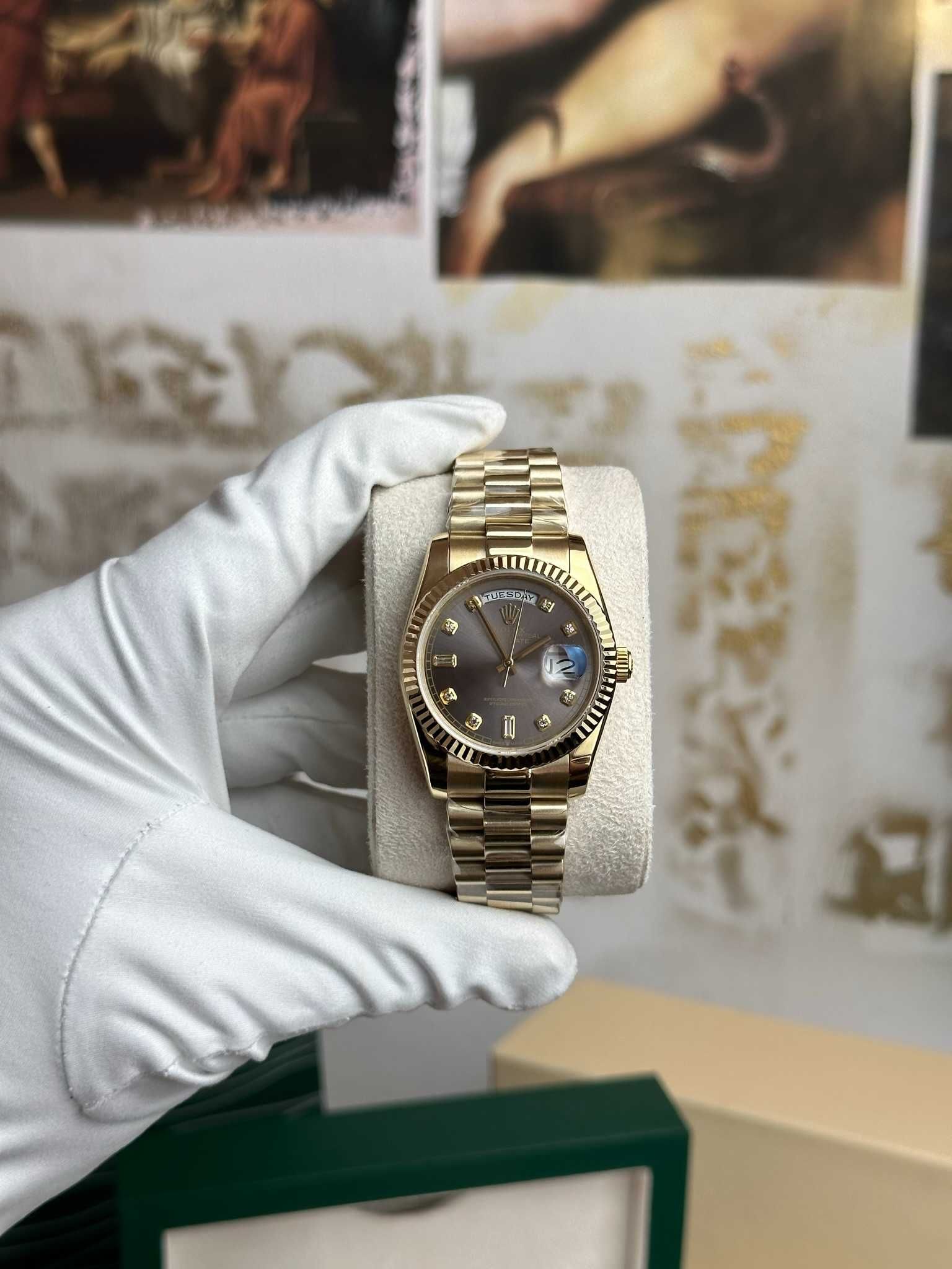 Rolex Day Data 36 MM 18038 Full Gold Diamond Numerals