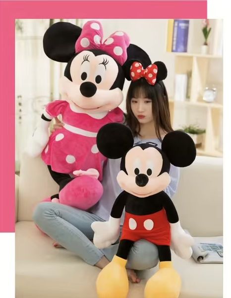 Плюшени играчки Мики Маус и Мини Маус 80см, Mickey Minnie Mouse