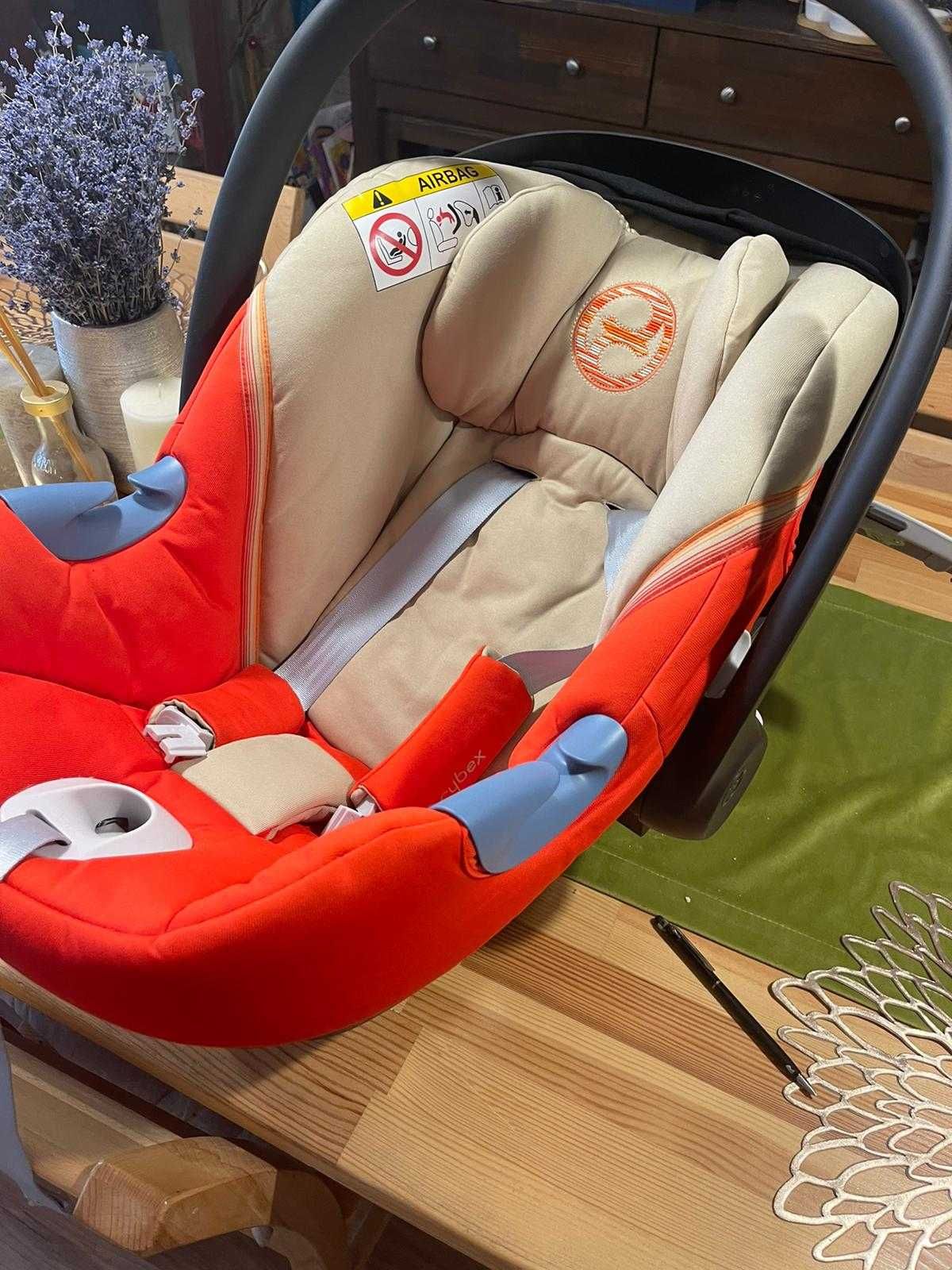 Scoica cybex aton m i-size autumn gold isofix baza M si accesorii