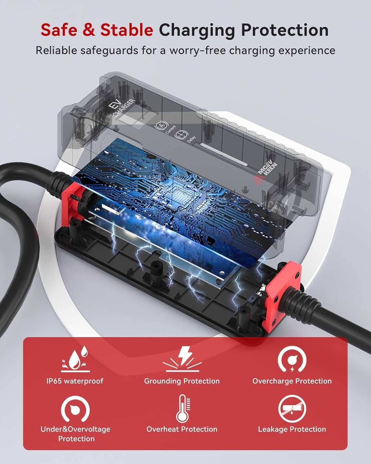 MCEVKELN EV зарядно тип 2, 3kW 7M| 1-фаза| 13A Режим 3, 6A-13A