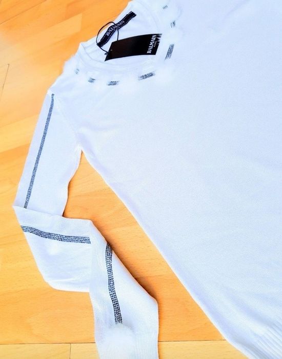Bluza dama,insertii fie lurex și blanita naturala