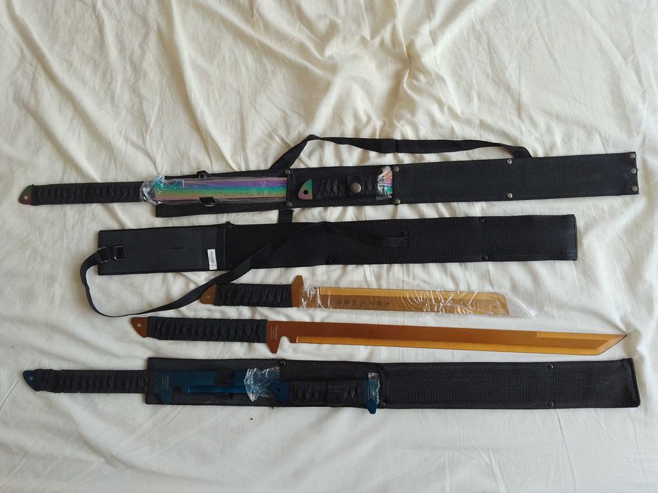 Set de 3 Katana cu 2 sabii fiecare  maner paracord sabie samurai ninja