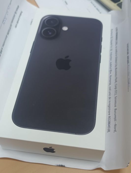 Iphone 16 nou, in cutie, negru, 256 gb
