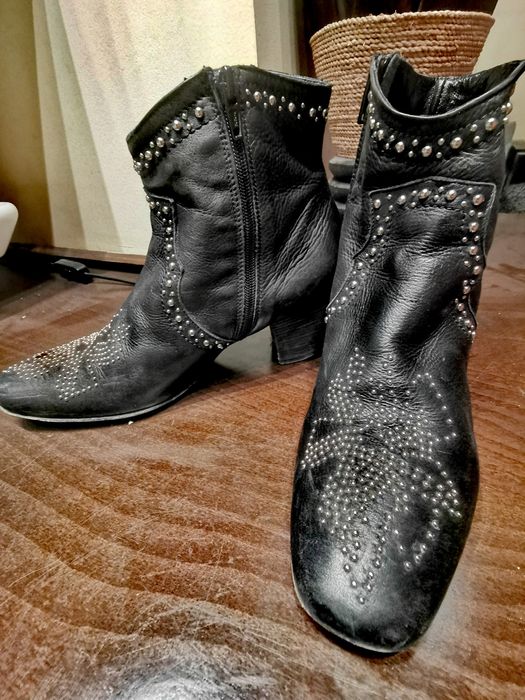 Боти, кожени, носени, здрави са, от естествена кожа