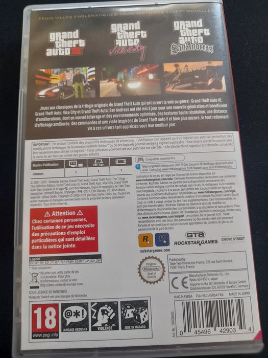 Grand Theft Auto the trilogy -nintendo switch