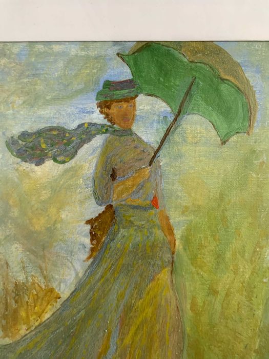 стара картина дама с чадър