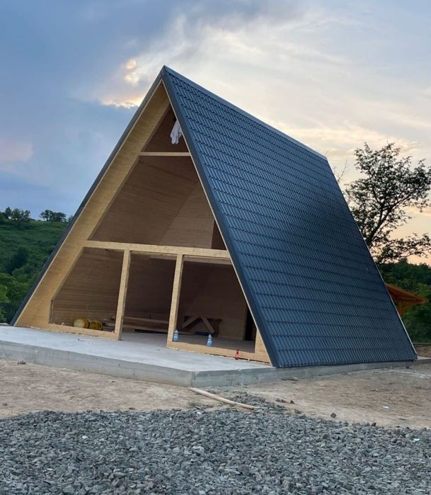 Vând cabane case A-frame din lemn Accept ȘI variante auto