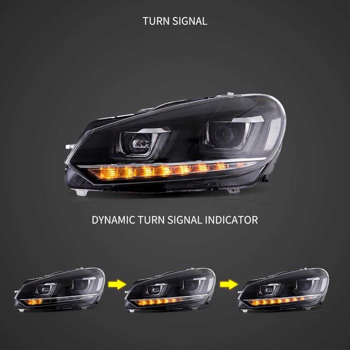 Комплект фарове с динамични мигачи за VW GOLF 6 2008 - 2012