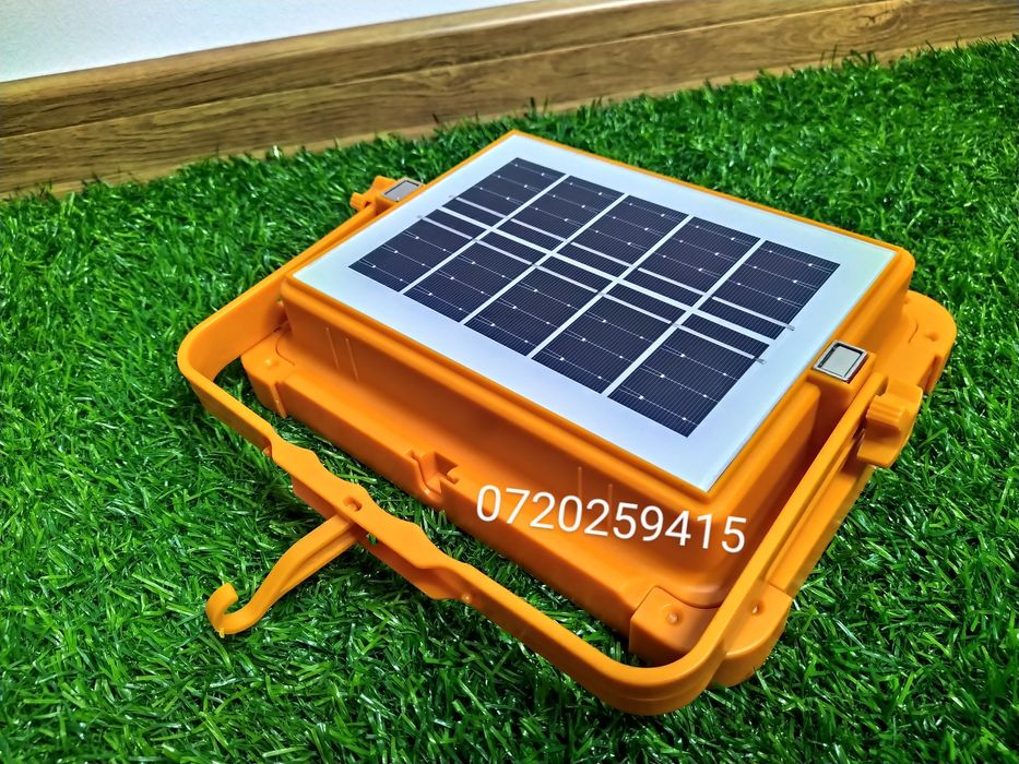 Proiector solar portabil puternic 500W / 4500lm/ 12500mAh, Camping