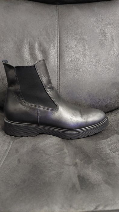 Ghete dama piele naturală, gri-antracit, 39