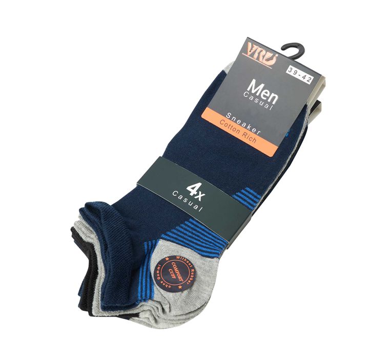 Памучни унисекс 4 чифта къси терлици нестягащ ластик,безшевен завършек