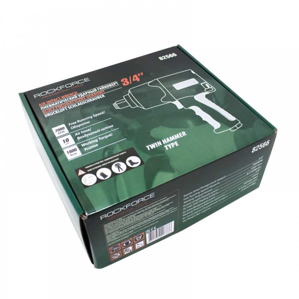 Пневматичен гайковерт с къс шпиндел 1450 Nм 1/2" RockForce с вложки