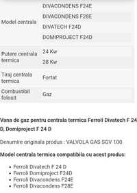 Vana de gaz centrala termica Ferolli