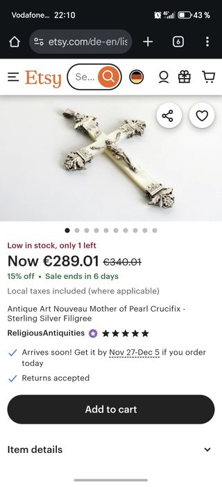 Crucifix din argint vechime peste 100 de ani, plus lanț argint,